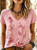 Women'sCasual Flower Printed T-shirt