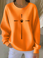 Women'S Paw Print Casual Sweatshirt