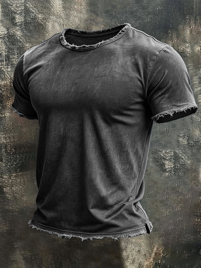 Men's solid color design Casual T-shirt