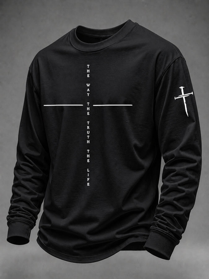 Men'S Faith Printed Casual Long Sleeved T-Shirt