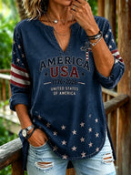Women's Casual USA 250th Celebration Print Top