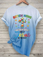 Women'S Casual Autism Awareness  Print T-Shirt
