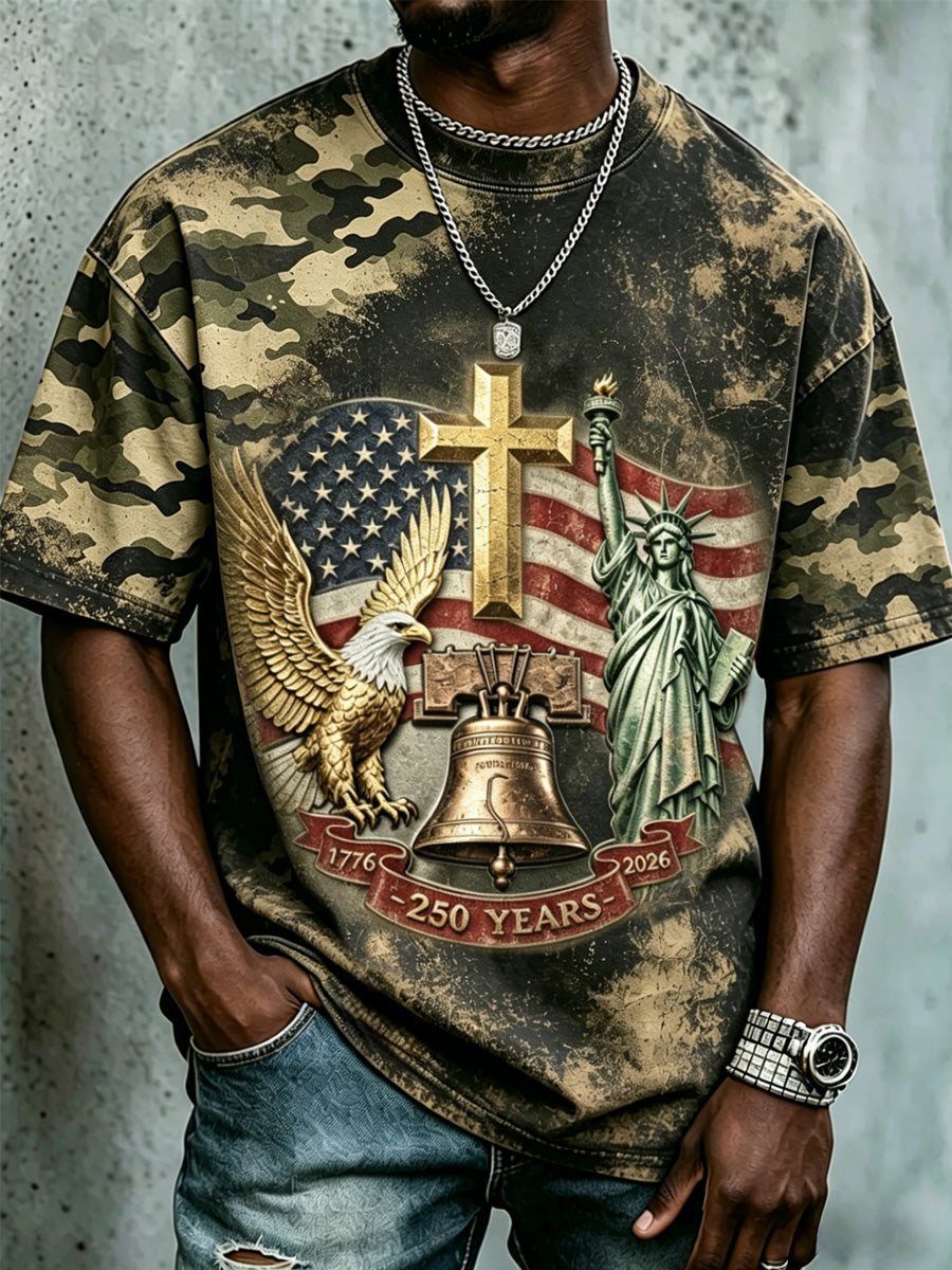 Men's Retro Faith 250th Anniversary American Short-Sleeve T-Shirt