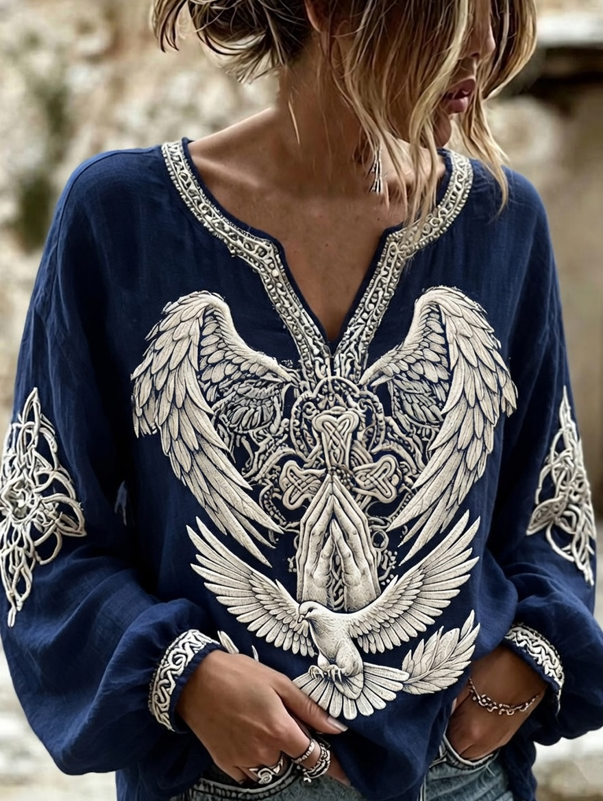 Women'S Faith Printed Casual Round Neck Top