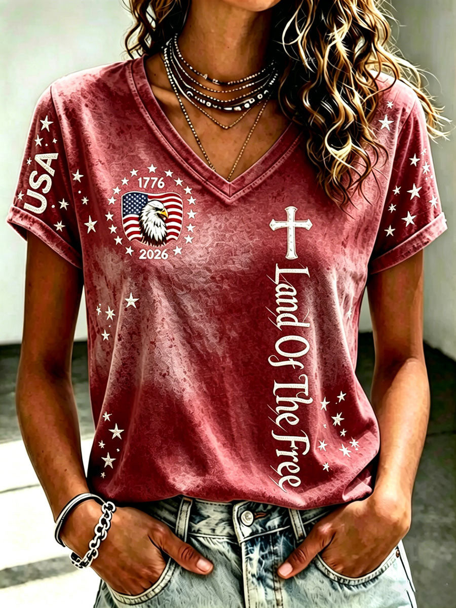 Women'S   USA 250Th Anniversary Commemorative Pattern T-Shirt