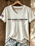 Women's ���ONE NATION UNDER GOD��� Printed T-shirt
