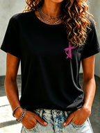 Pink Series Disease Health Awareness Public Welfare Printed Round Neck T-Shirt