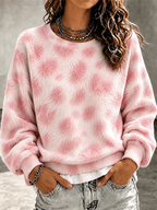 Women'S Casual Plush Spotted Comfortable Sweatshirt