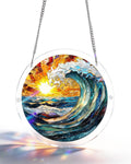 Acrylic Jigsaw Puzzle Suncatcher - Sunflare Ocean Crest