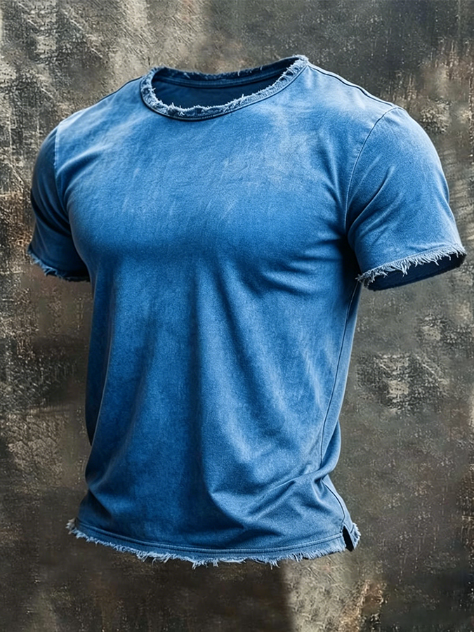 Men's solid color design Casual T-shirt