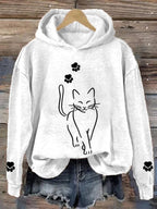 Women'S Cute Cat Graphic Cat Mom Casual Hoodie