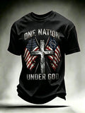 Men'S USA  Independence Day   Faith Art Printed T-Shirt