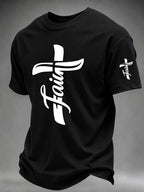 Men'S Faith Cross Christian Printed T-Shirt,