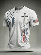 Men'S USA  Independence Day   Faith Art Printed T-Shirt