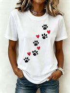 Women's Heart and Paw Print T-Shirt