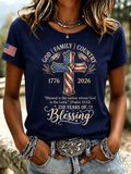 Women's Faith Embroidered Printed T-shirt