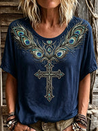 Women'S Retro Faith Cotton And Hemp T-Shirt