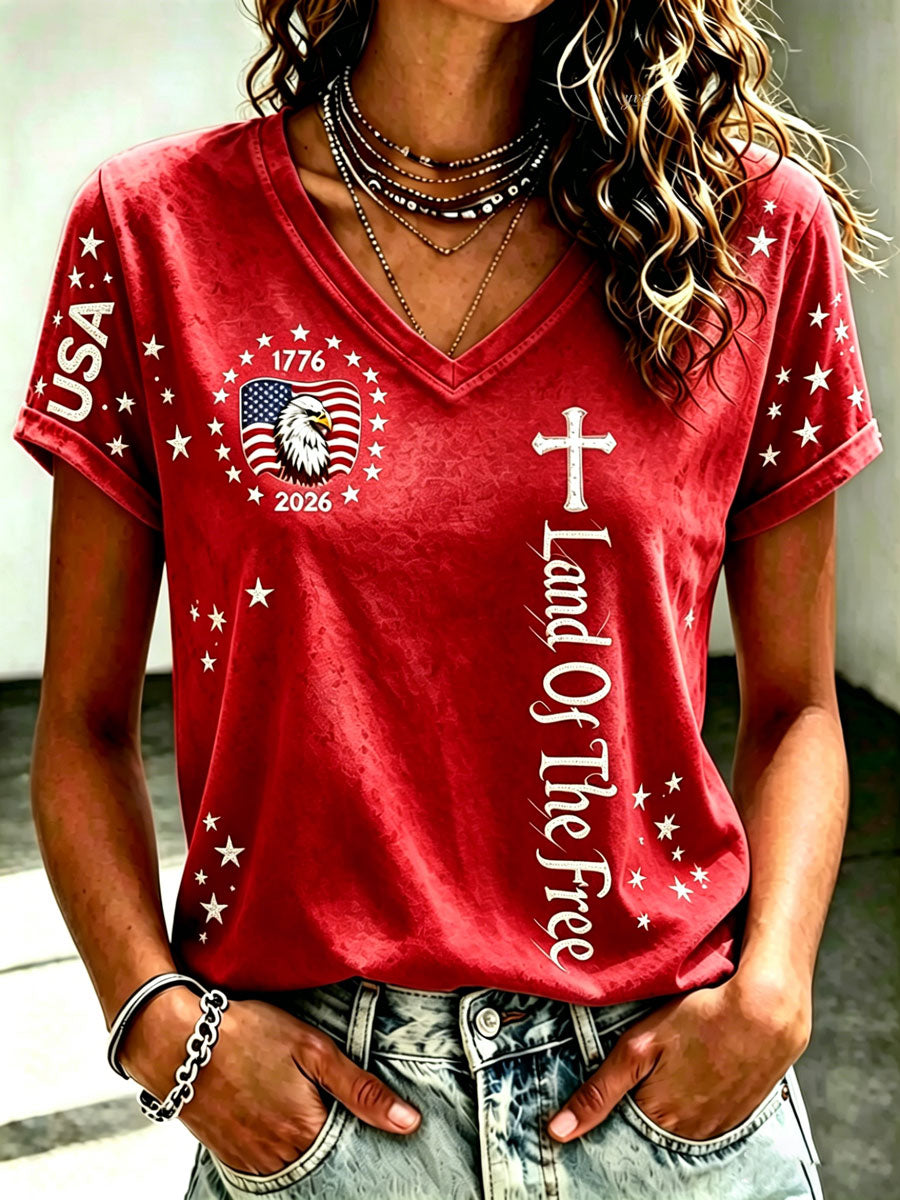 Women'S   USA 250Th Anniversary Commemorative Pattern T-Shirt