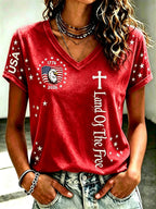 Women'S   USA 250Th Anniversary Commemorative Pattern T-Shirt