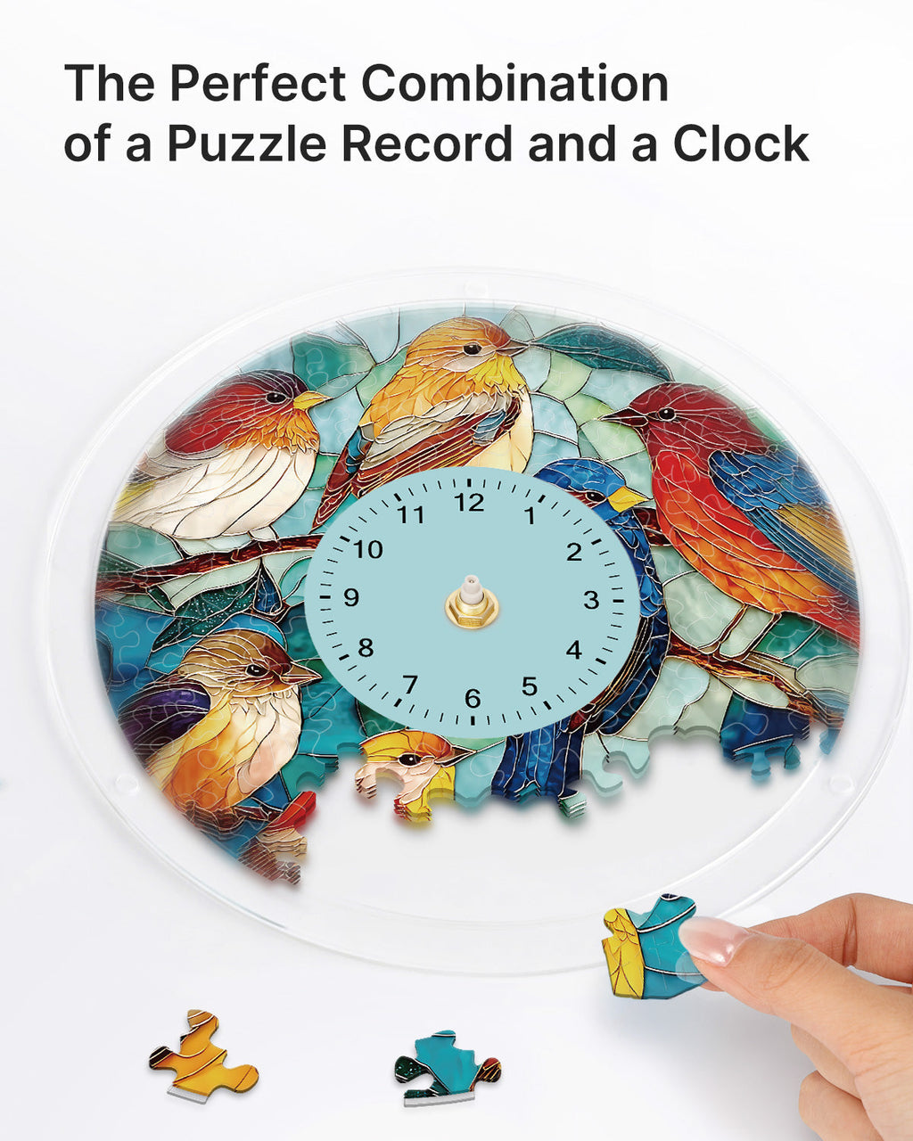 DIY Acrylic Puzzle Clock Kit - Birds in Harmony