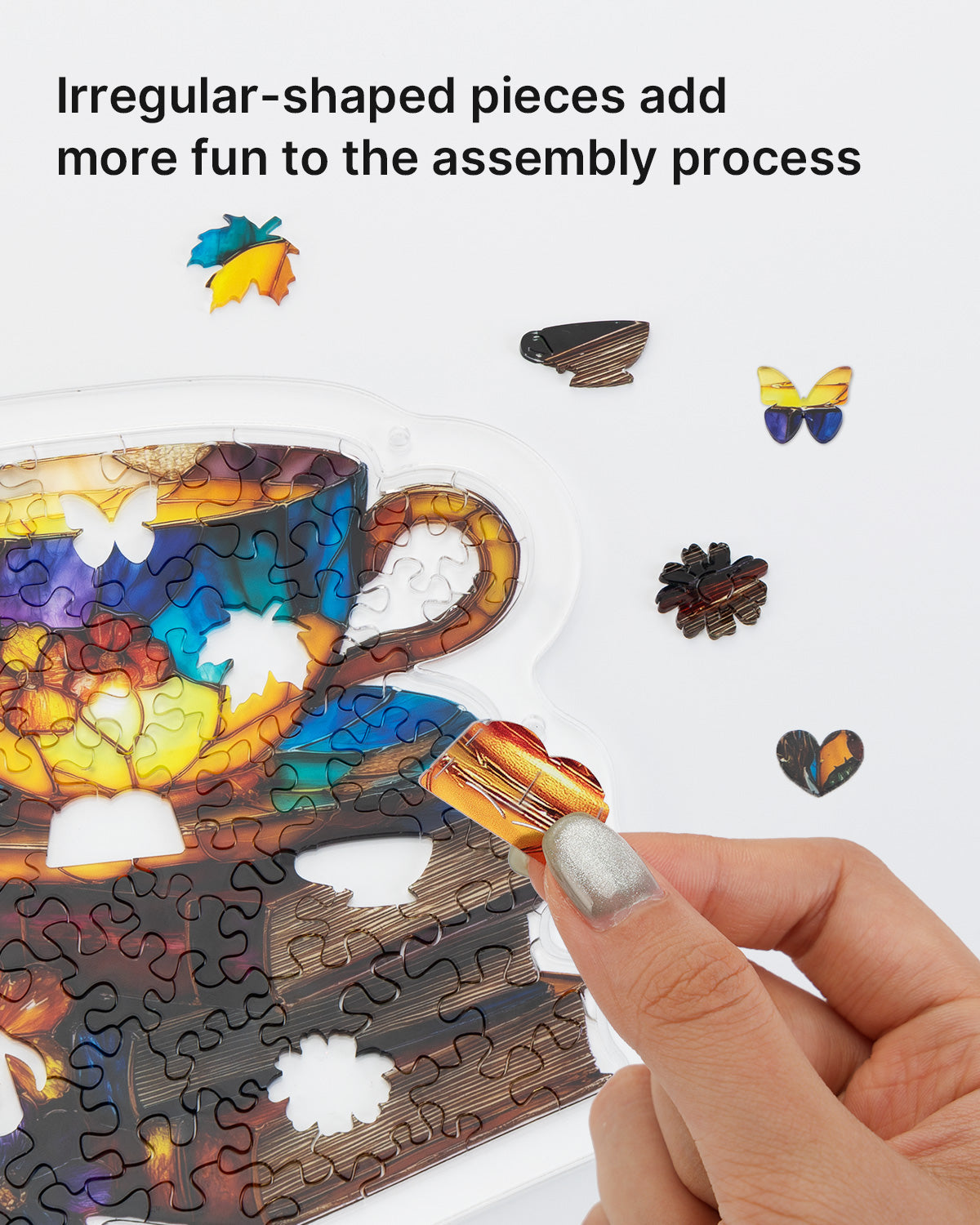 Acrylic Jigsaw Puzzle Suncatcher - Radiant Bloom Teacup