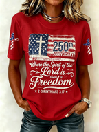 250Th Anniversary Commemorative Faith Glitter Printed Round Neck Top In The United States