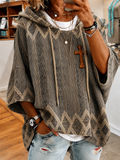 Women'S Geometric Cross Hoodie