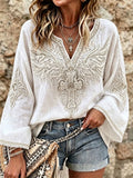 Women's Cross Cotton and Linen Top