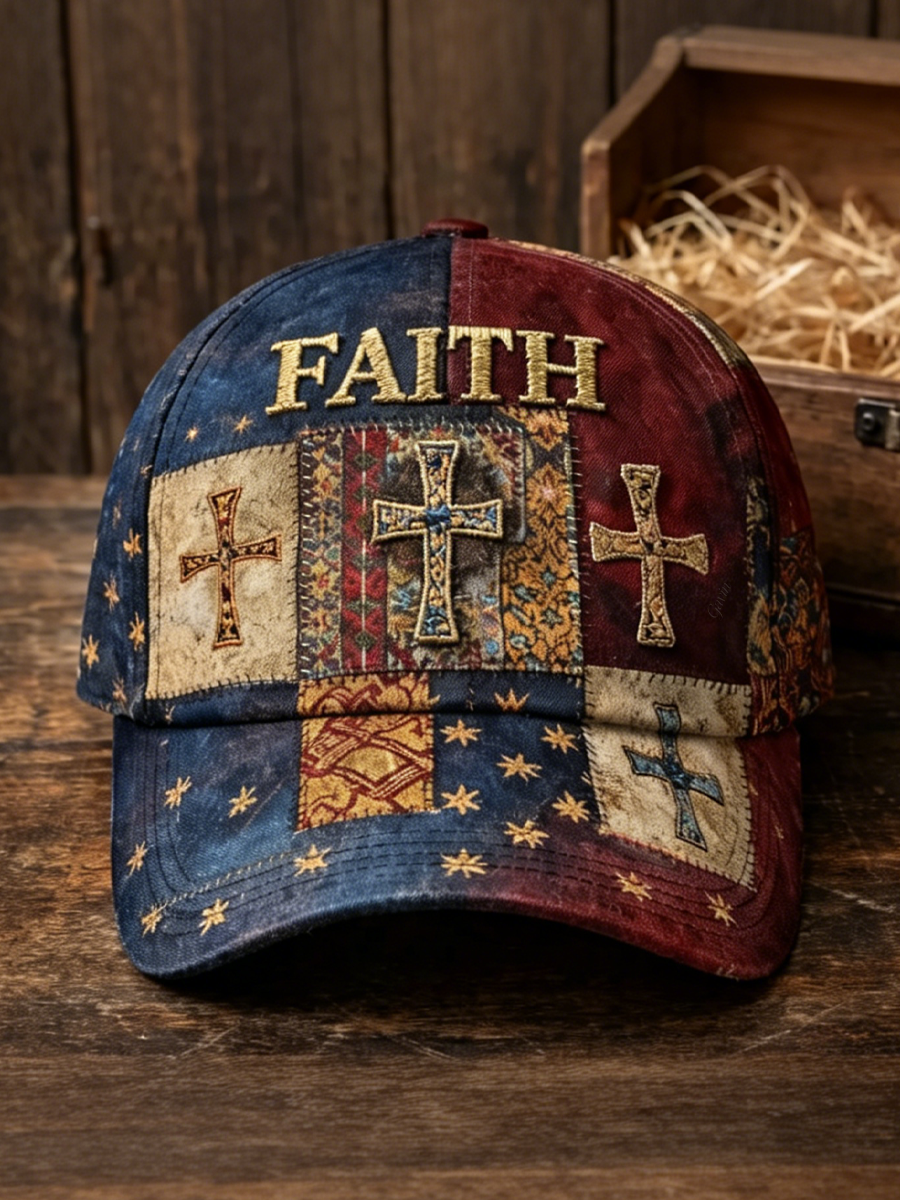 Vintage Faith Cross Casual Baseball Cap