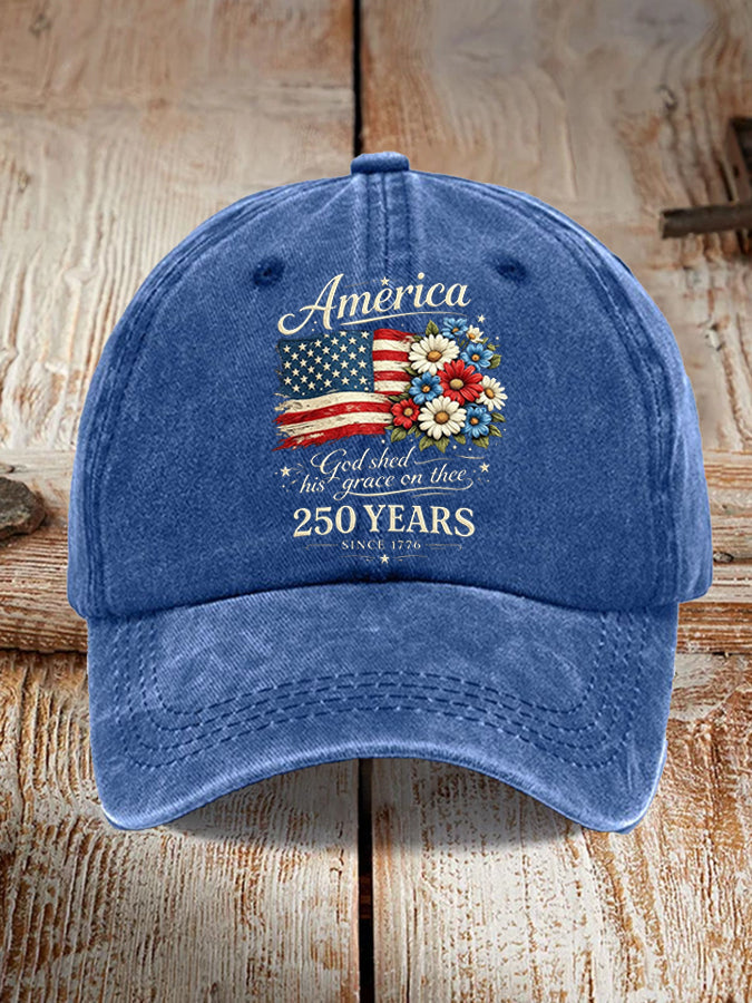 Unisex America 250 God Shed His Grace On Thee Print Baseball Cap