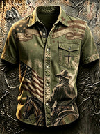 Men'S Western-Style Faith Short-Sleeved Shirt