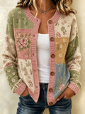 Women's Casual Floral Knitted Cardigan Top