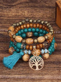 Unisex Retro Western Bohemian Style Multi-Layer Bead Bracelet Elastic Bracelet Jewelry
