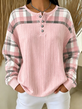 Women's Casual Plaid Patchwork Hoodie
