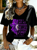 Women'S Alzheimer's awareness Printed Casual T-Shirt