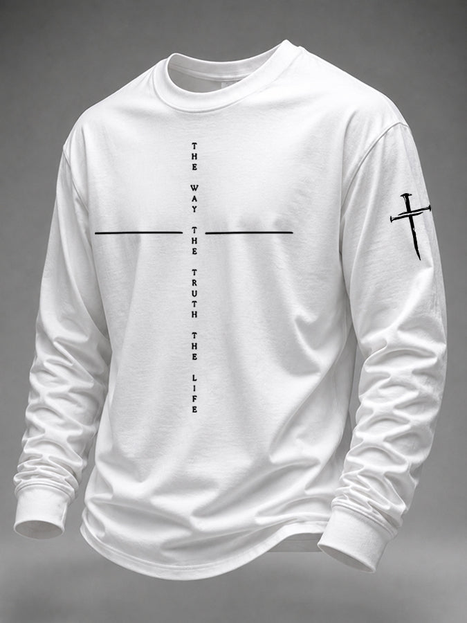 Men'S Faith Printed Casual Long Sleeved T-Shirt