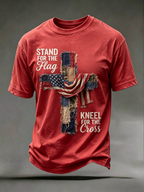 Religious Faith Cross Jesus Casual Printed Round Neck T-Shirt
