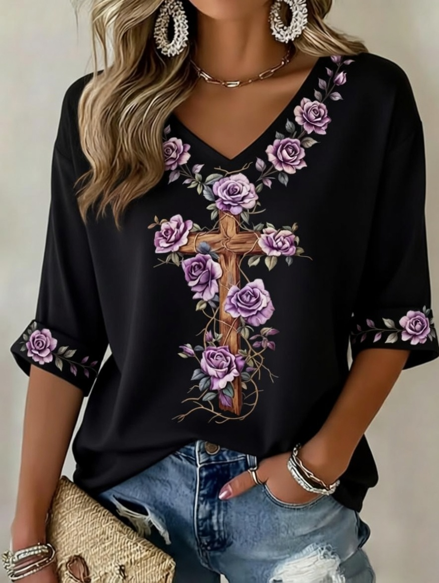 Women'S Faith Art Printed T-Shirt