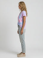 Women's Breast Cancer Awareness Striped Watercolor Printed V-Neck T-shirt