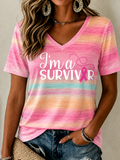 Women'S Breast Cancer Awareness Printed Short-Sleeve T-Shirt