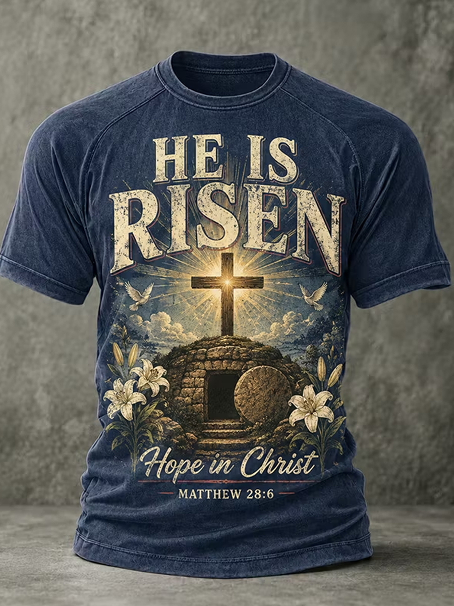 Men'S Faith Cross Printed Casual T-Shirt