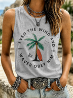 Women'S Even The Wind And Waves Obey Him Tank Top