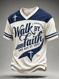 Men's Faith Printed Casual Round Neck T-Shirt