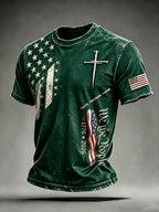 Men'S USA  Independence Day   Faith Art Printed T-Shirt