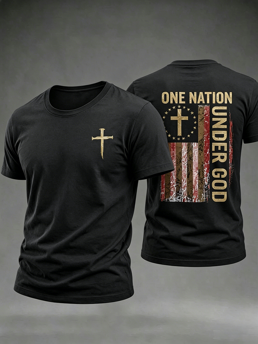 250Th Anniversary Faith Cross Printed Round Neck T-Shirt In The United States