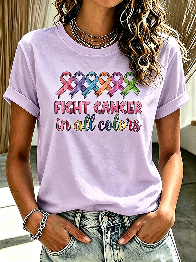 Women'S Casual All Cancer Fight T-Shirt