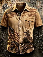 Men'S Western-Style Faith Short-Sleeved Shirt