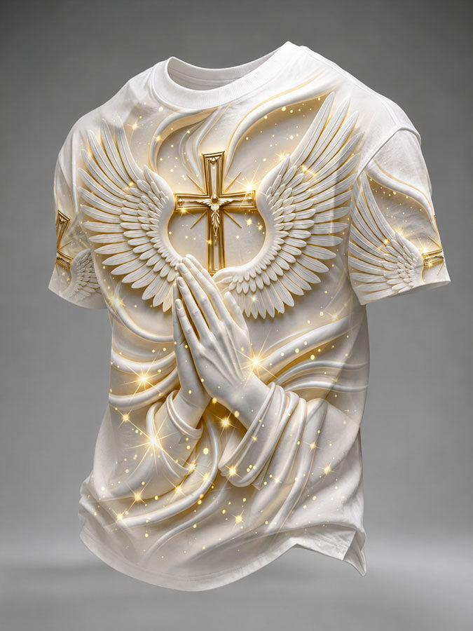 Men'S Faith Cross Printed Casual T-Shirt