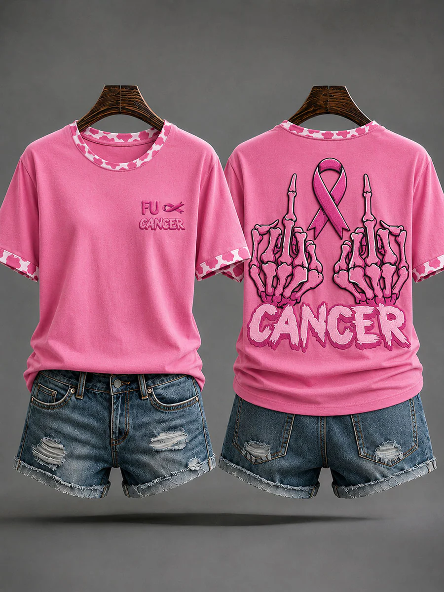 Women'S Breast Cancer Awareness Printed T-Shirt