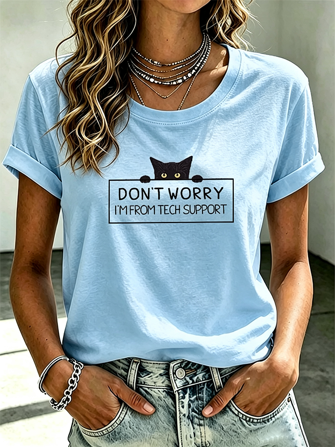 Cute Cat Claw Printed Casual T-Shirt